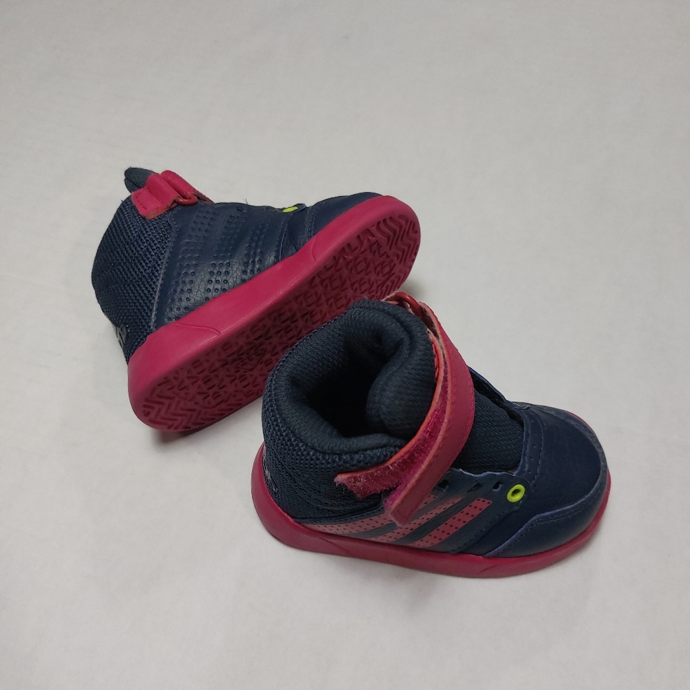 Addidas Toddler High-Top Sneakers Girls Size 5k Pink and Gray